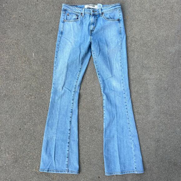 Vintage Y2K Levi's 519 Low Rise Flare Jeans Light Stone Wash Size 7 Long Junior - Picture 3 of 8